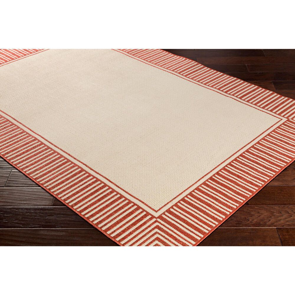 Surya Alfresco 5&#39;3&quot; x 7&#39;7&quot; Rust and Beige Indoor/Outdoor Area Rug, , large