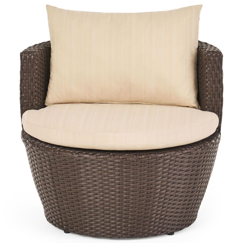 Hearth and Haven Kono 3-Piece Outdoor Chat Set with Dark Brown Glass-Top Hourglass Side Table in Ivory, , large