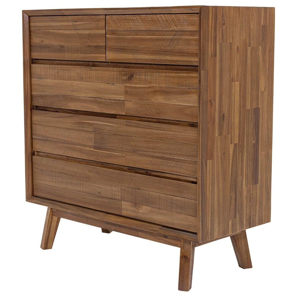 LH Imports Gia 5-Drawer Chest in Warm Pecan, , large