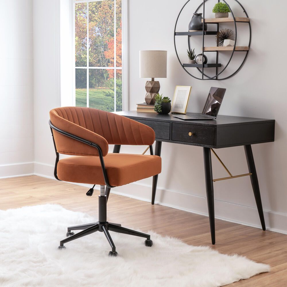 Linon Home Decor Prestwick Office Chair in Caramel, , large