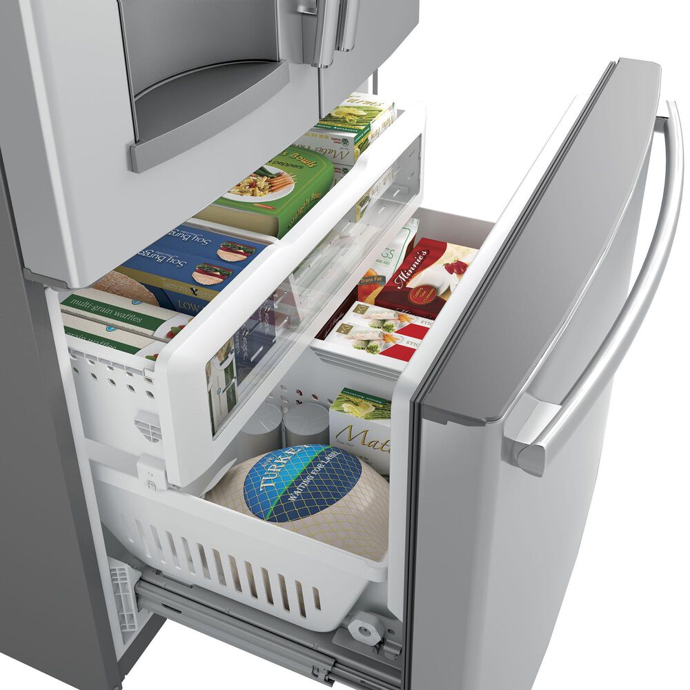 GE Appliances 27.8 Cu. Ft. French Door Refrigerator with TwinChill Evaporators in Stainless Steel, , large