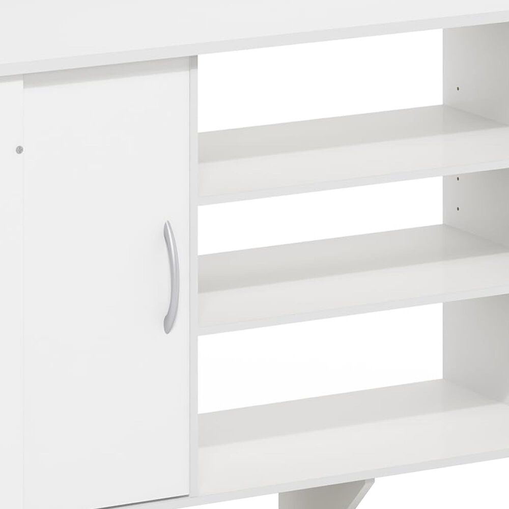 HOMLUX 42.1" Modern TV Stand Entertainment Center with 2-Door in White, , large