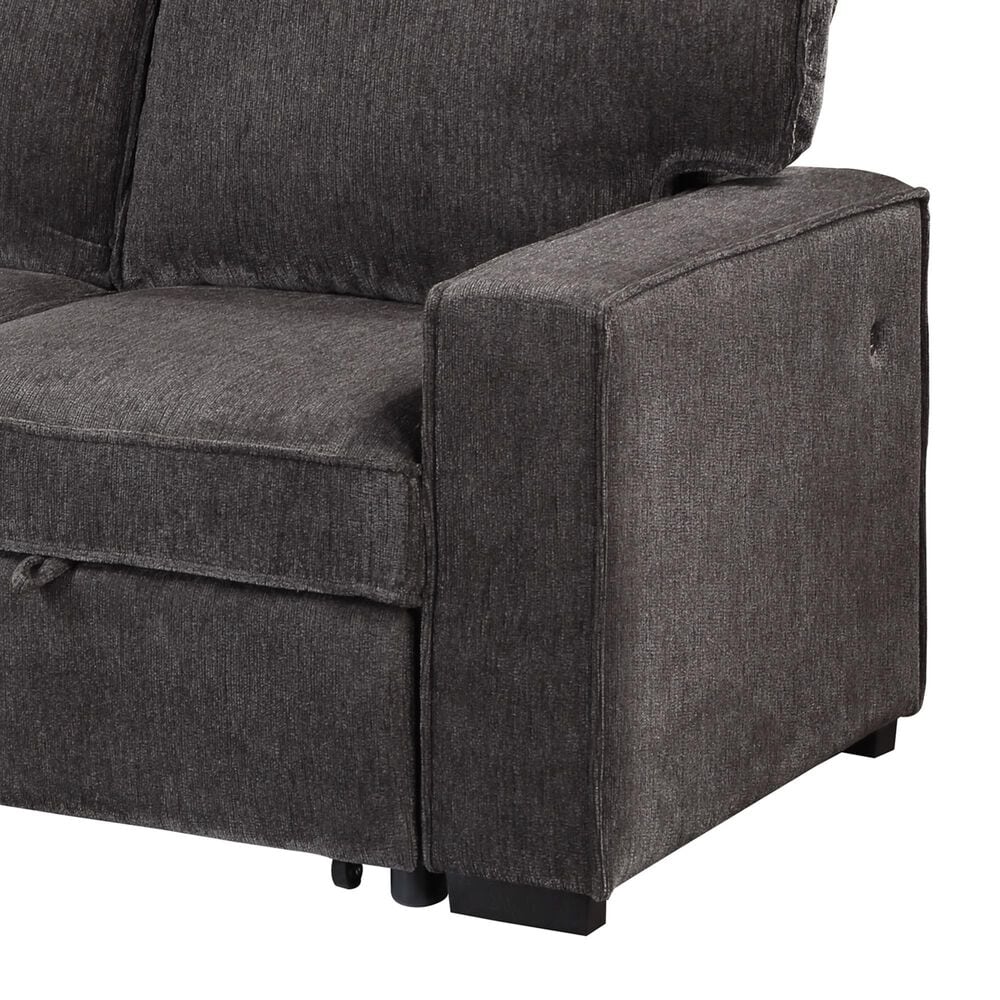 Modern Market Stationary Sleeper Sofa Chaise in Dark Grey, , large
