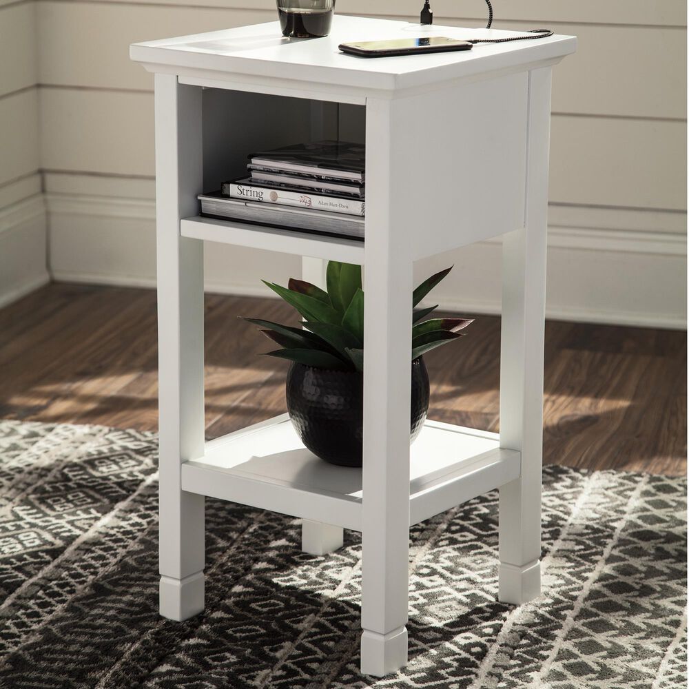 Signature Design by Ashley Marnville Accent Table in White, , large