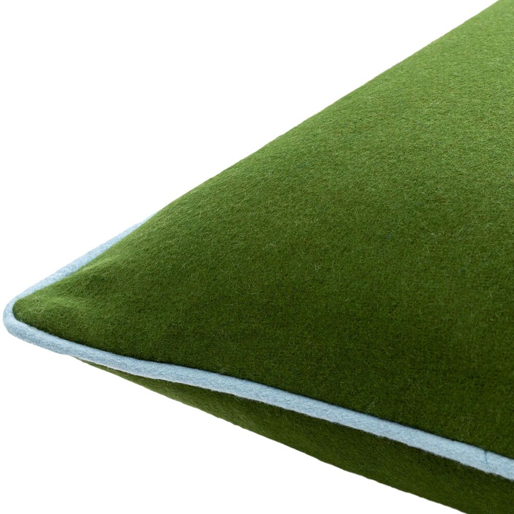 Surya Ackerly 20&quot; Square Throw Pillow in Grass Green and Denim, , large