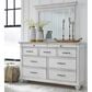 Ashley Kanwyn Dresser and Mirror in Distressed Whitewash, , large
