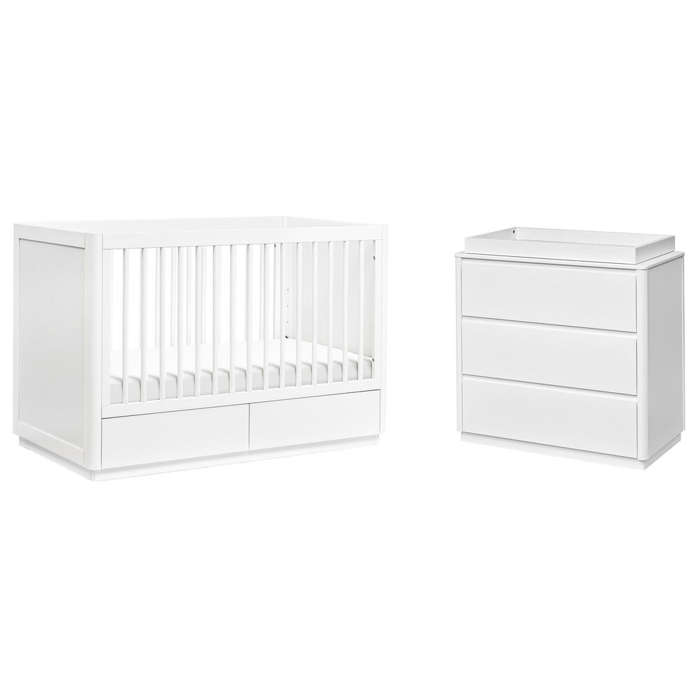 Babyletto Bento 2 Piece Nursery Set with 3-Drawer Changer Dresser in White, , large