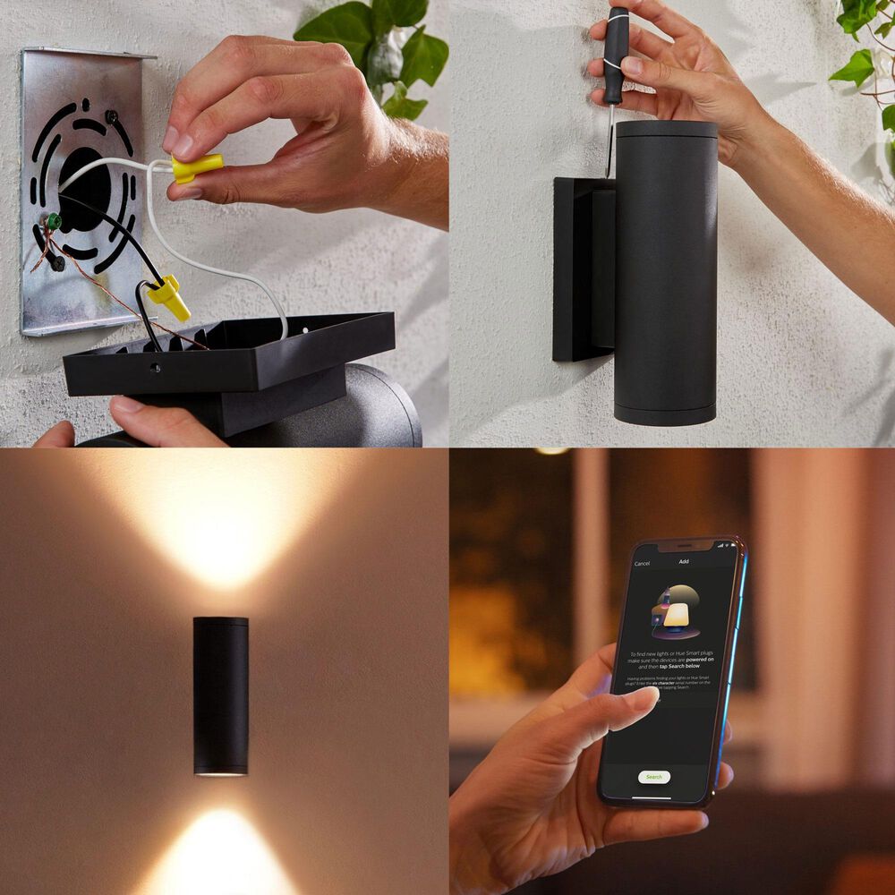 Philips Hue White and Color Outdoor Wall Light in Black, , large