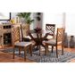 Baxton Studio Edona 5-Piece Dining Set in Grey/Walnut Brown, , large