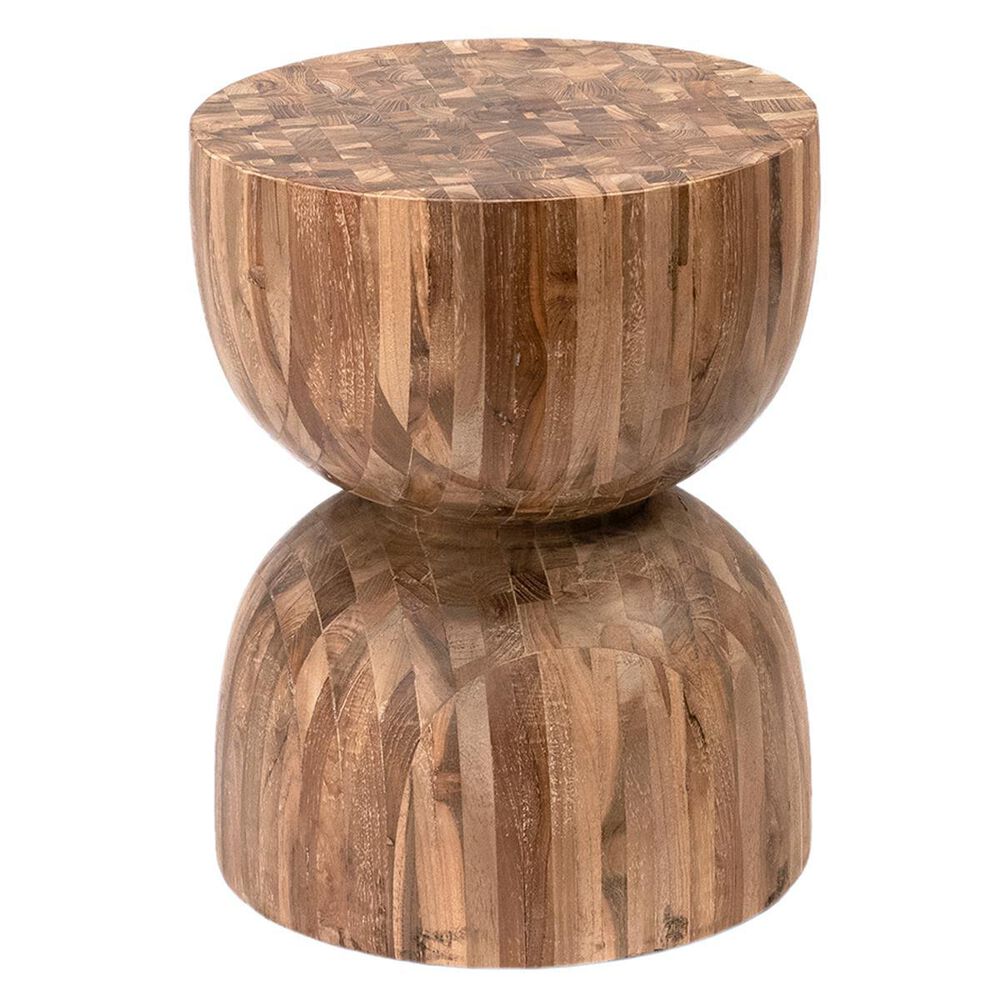 Blue Sun Designs Curved End Table in Natural Teak, , large