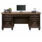 Wycliff Bay Hartford Credenza Desk with Hutch in Black and Natural Wood, , large