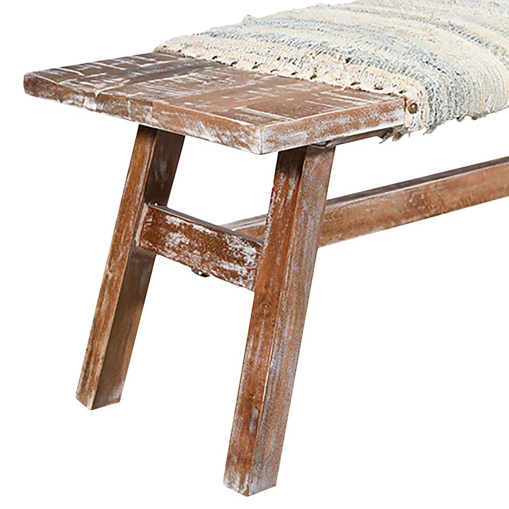 L.R. Home Timson 50&quot; Wooden Bench in Brown, , large