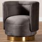 Baxton Studio Saffi Swivel Accent Chair in Grey, , large