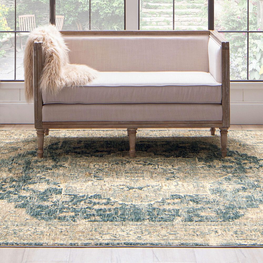 Karastan Marash Ezine 9&#39; x 12&#39;2&quot; Blue Area Rug, , large