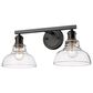 Golden Lighting Carver 2-Light Bath Vanity in Matte Black, , large