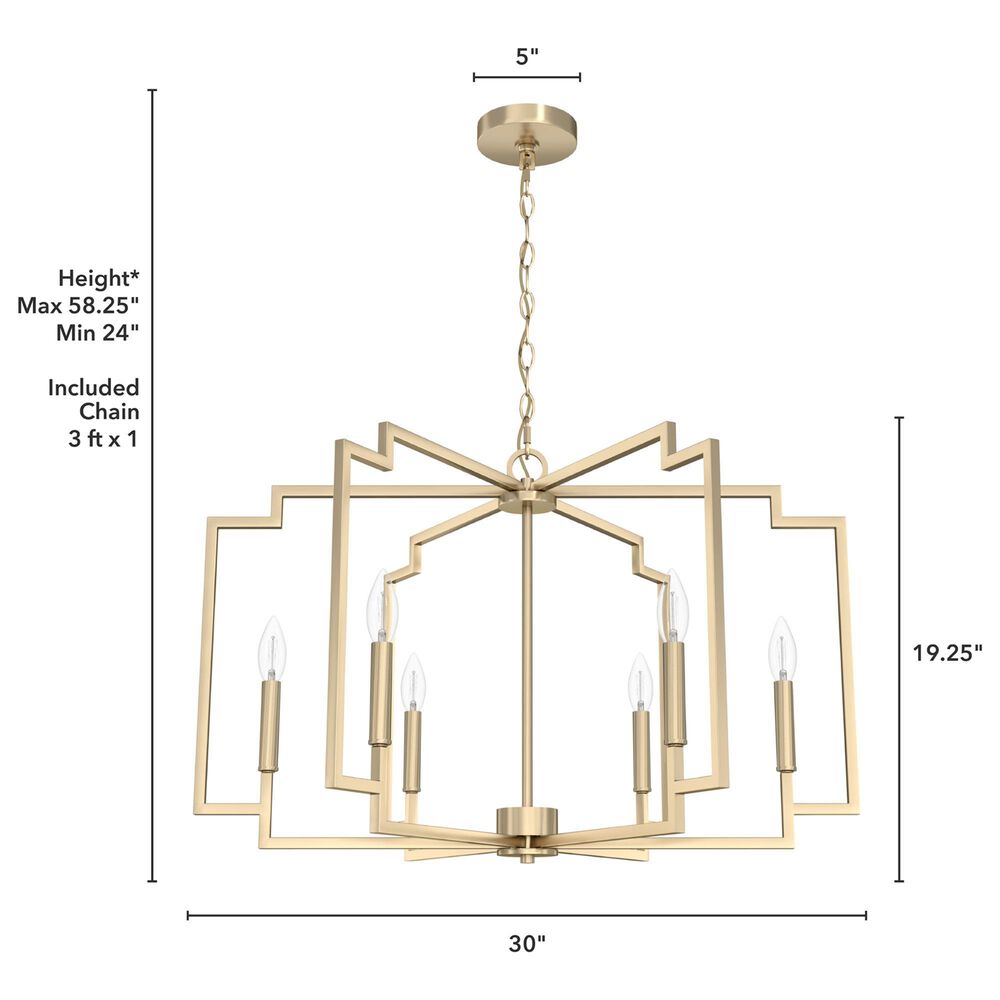 Hunter Zoanne 30&quot; 6-Light Chandelier in Alturas Gold, , large