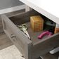Sauder Craft Pro Work Table with Storage in White and Mystic Oak, , large