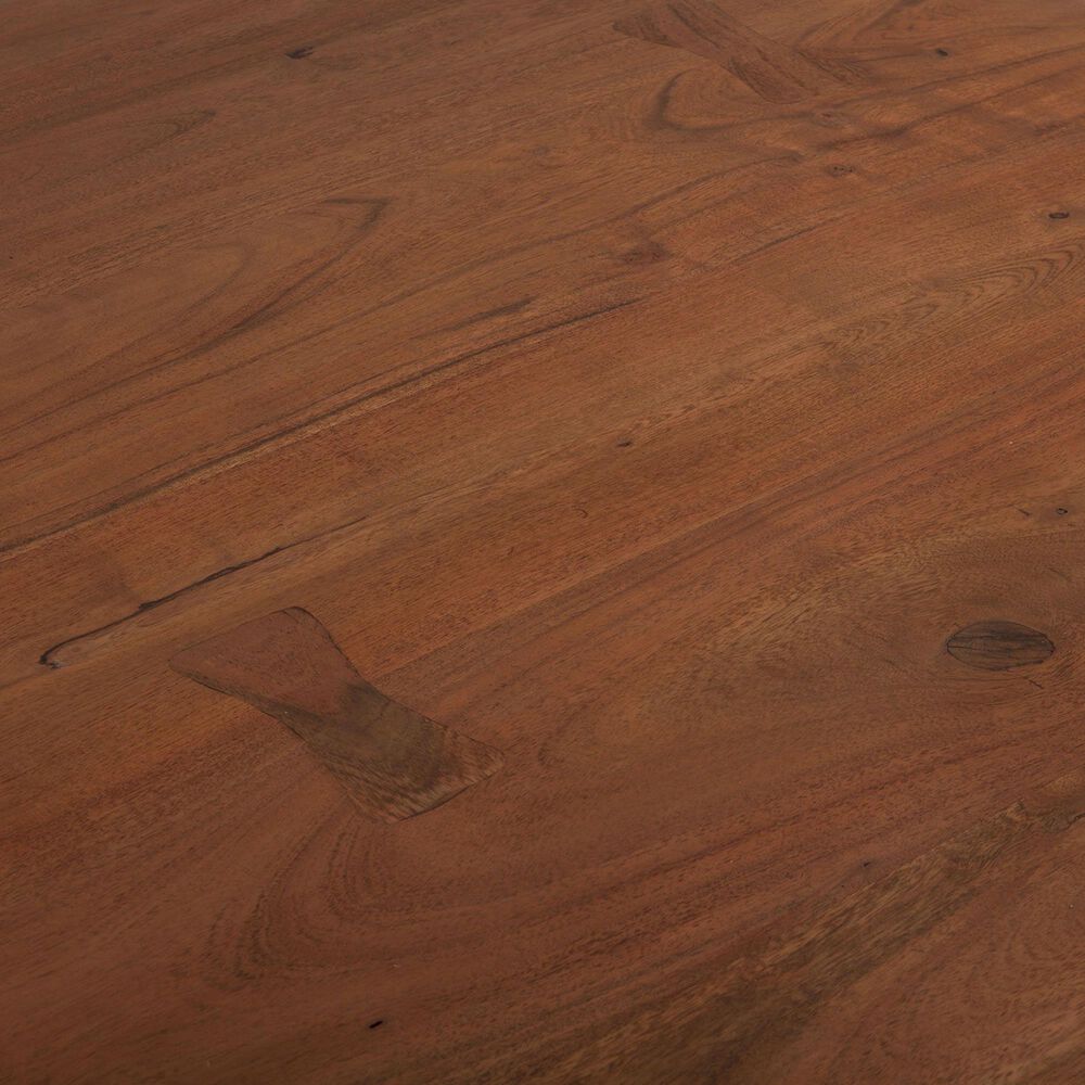 Home Trends &amp; Design Organic Forge 70" Bench in Raw Walnut and Antique Zinc, , large