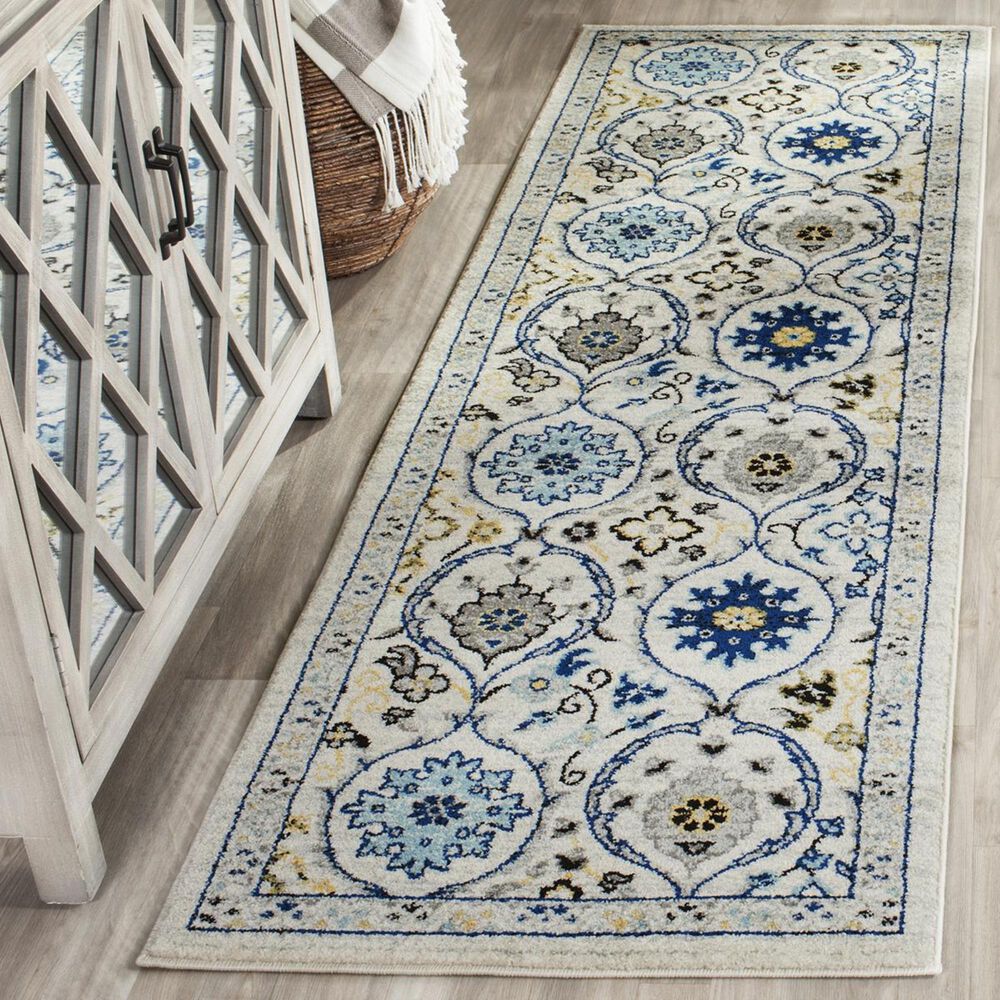 Safavieh Evoke EVK210C-27 2"2" x 7" Ivory/Blue Runner, , large