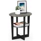HOMLUX Oval End Table in French Oak and Black, , large