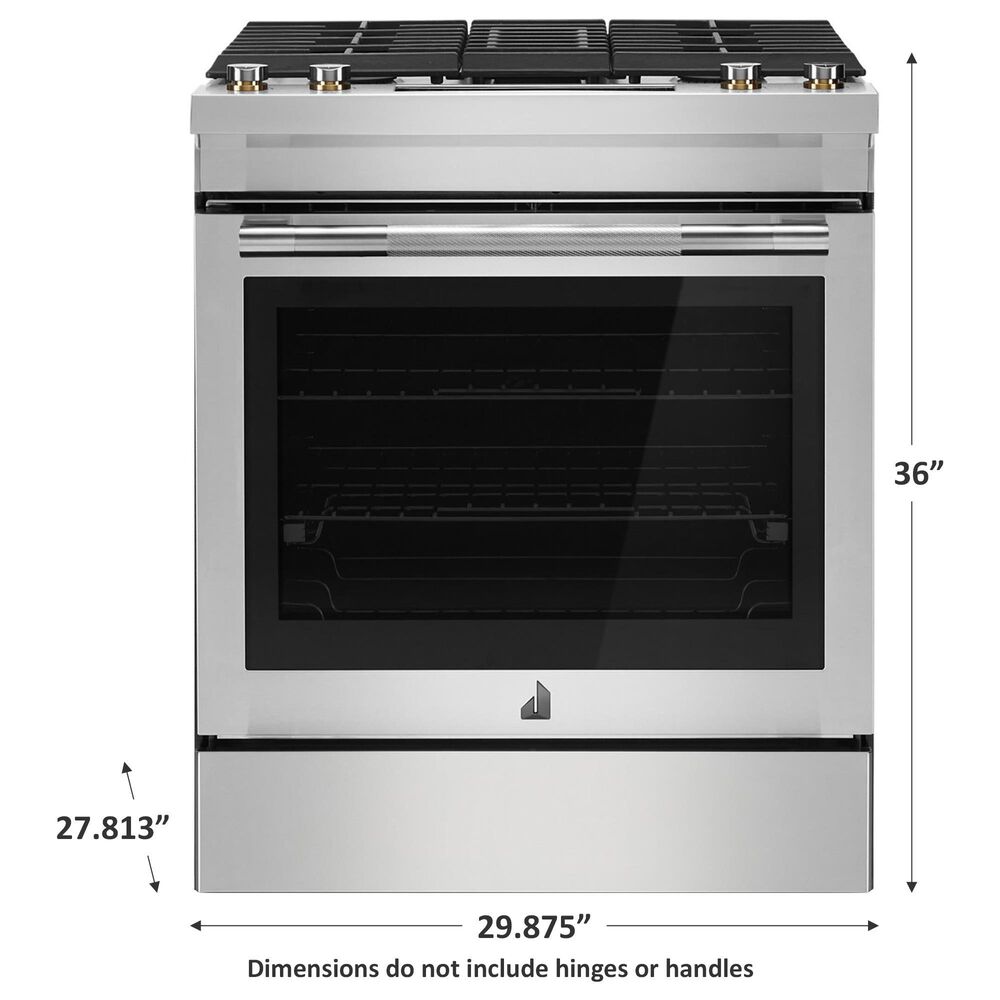 JennAir 6.2 Cu. Ft. Slide-In Dual Fuel Downdraft Range in Stainless Steel and Black, , large