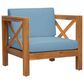 Hearth and Haven Brava Outdoor Club Chair with Cross-Back Design in Blue, , large
