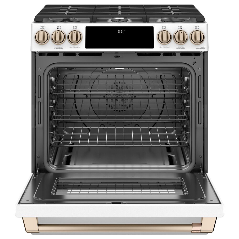 Cafe 4pc Kitchen Package with Refrigerator, Range, Microwave, and Dishwasher in White, , large