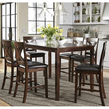 Belle Furnishings Thornton 7-Piece Counter Height Dining Set in Russet, , large