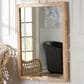 bali & pari Lanica Japandi Sun Bleached Rattan Wall Mirror in Pale Brown, , large
