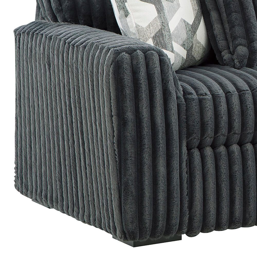 Ashley Midnight-Madness 4-Piece Right Facing Sectional with Chaise in Gunmetal, , large