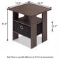 HOMLUX 2-Piece 1-Shelf End Table with Bin Drawer in Dark Brown, , large