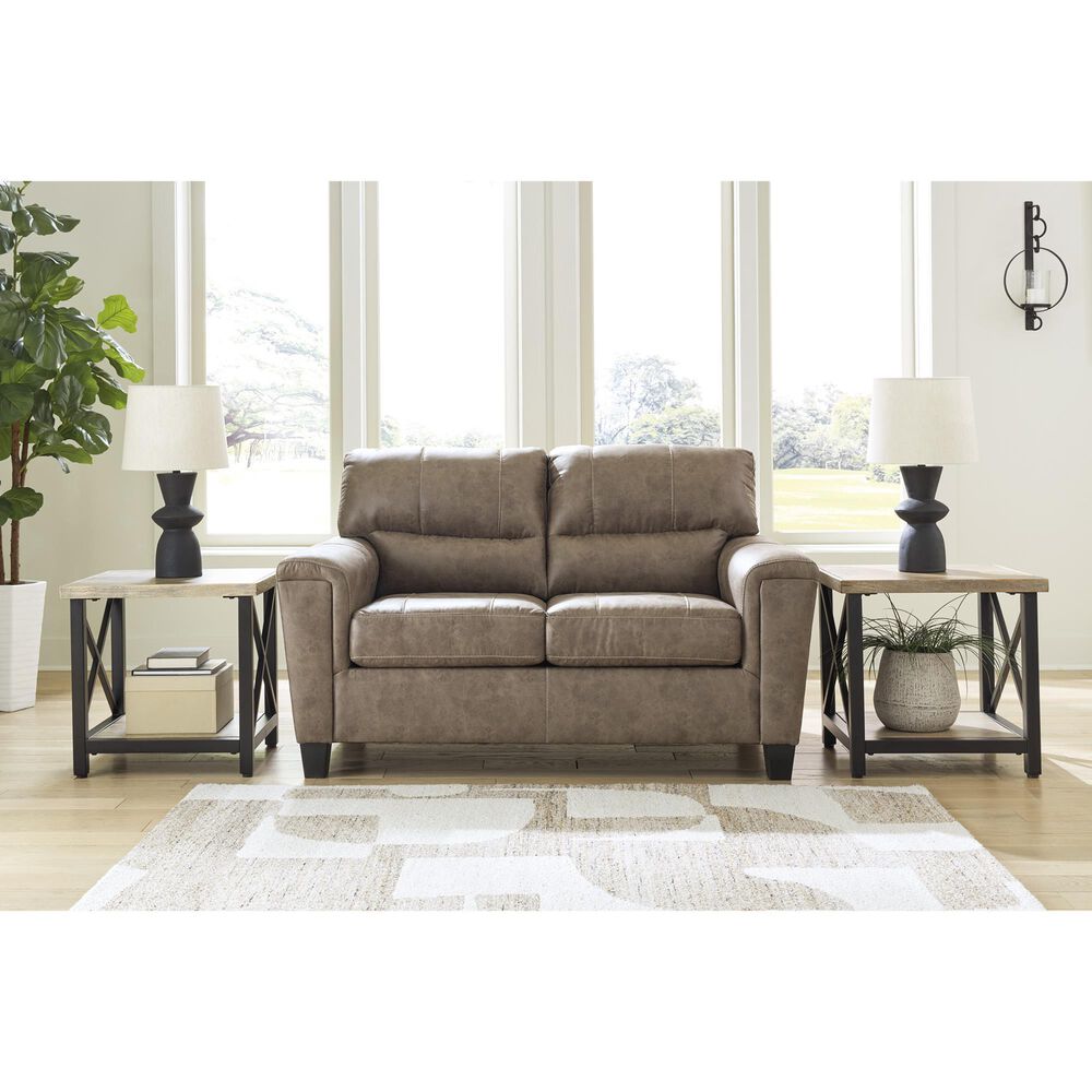 Ashley Navi Stationary Sofa and Loveseat Set in Fossil, , large