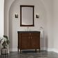 James Martin Kinnsden 36" Single Bathroom Vanity in Sable Oak with 3 cm Charcoal Soapstone Silestone Top and Rectangular Sink, , large