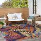Nourison Aloha ALH18 3"6" x 5"6" Navy and Multicolor Indoor/Outdoor Area Rug, , large