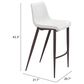 Zuo Modern Magnus Bar Stool in White and Brown (Set of 2), , large
