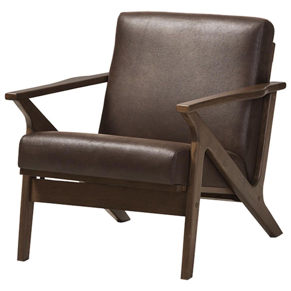 Baxton Studio Bianca Lounge Chair in Dark Brown, , large