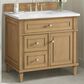 James Martin Vanities Lorelai 36" Single Vanity in Light Natural Oak with 3 cm White Zeus Quartz Top, , large