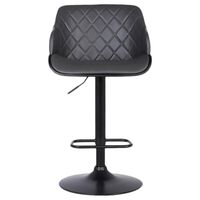 Blue River Toby Adjustable Height Bar Stool in Grey Faux Leather and Black