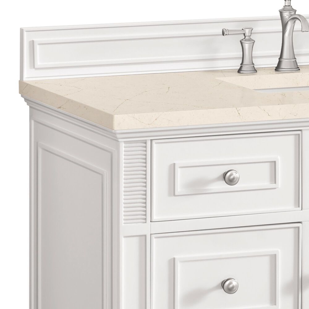 James Martin Vanities Lorelai 48&quot; Single Vanity in Bright White with 3 cm Eternal Marfil Quartz Top, , large