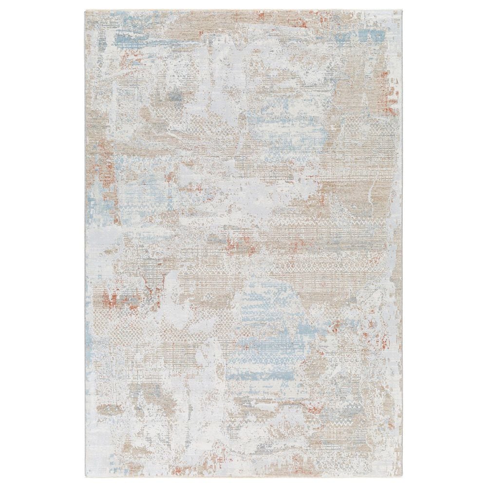 Surya Brunswick 2"7" x 3"11" Blue, Taupe, Cream, Seafoam, Olive and Tan Area Rug, , large