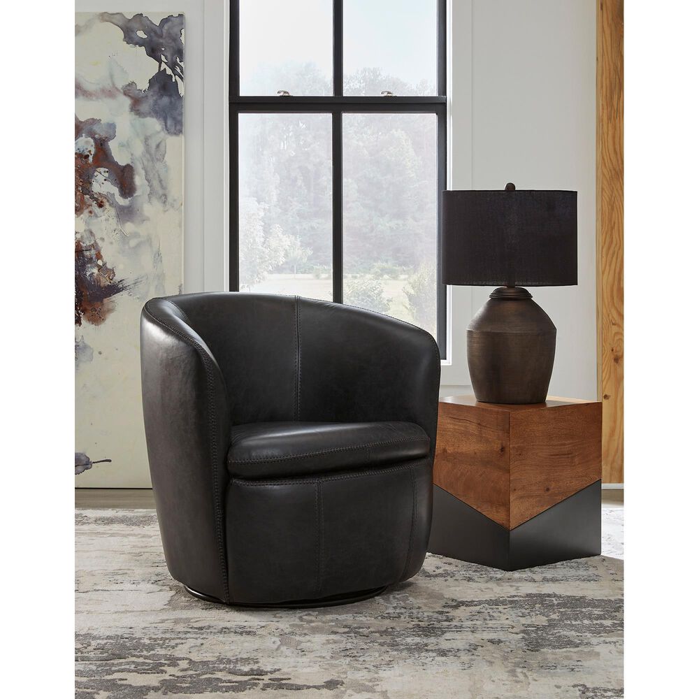 Ashley Kierreys Swivel Chair in Midnight, , large