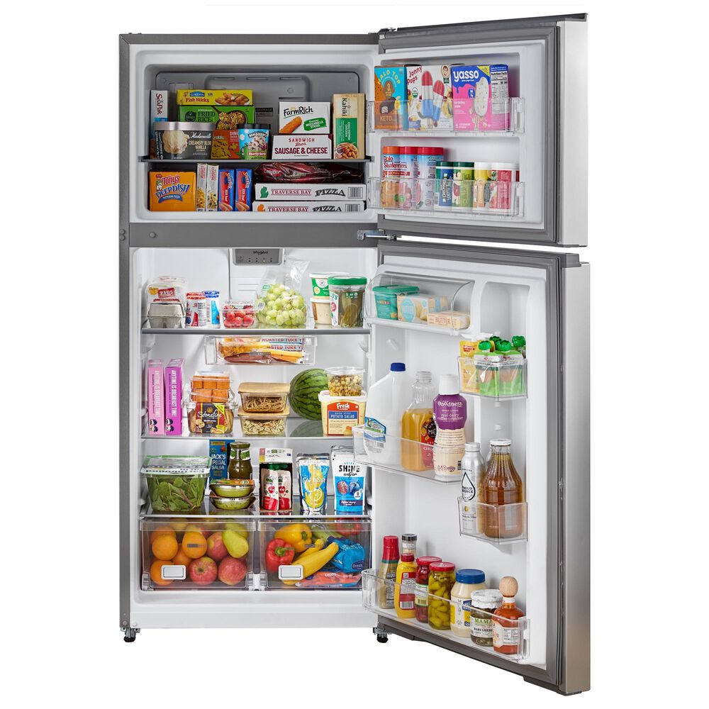 Whirlpool 19 Cu. Ft. Top Freezer Refrigerator with Garage Ready in Fingerprint-Resistant Stainless Steel, , large