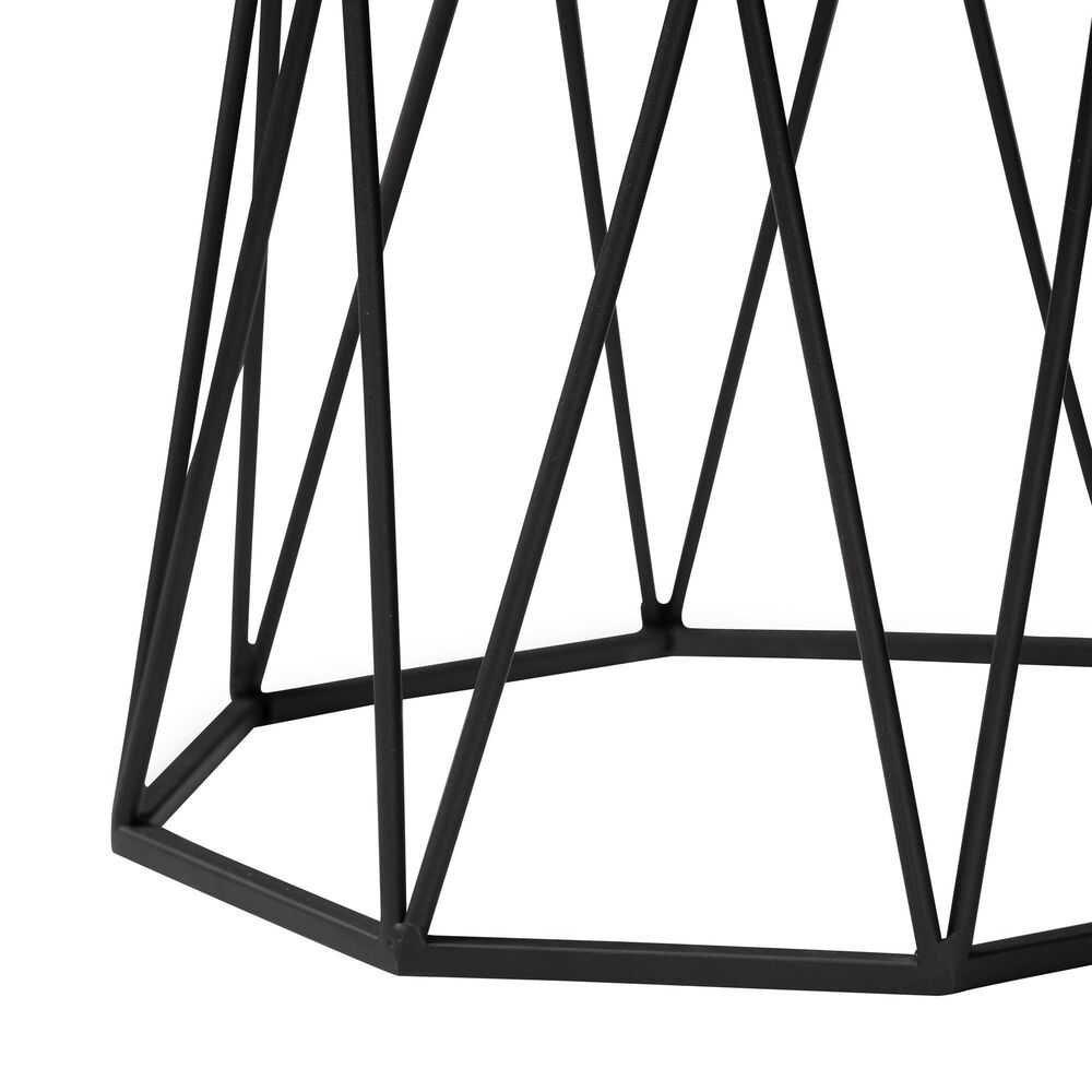 Baxton Studio Venedict End Table in White/Black, , large