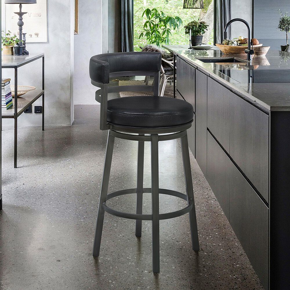 Blue River Titana 30&quot; Swivel Barstool with Ford Black Cushion in Mineral, , large