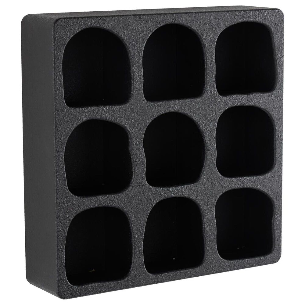 Maple and Jade 19" Wall Shelf with Abstract Block Shapes in Black, , large