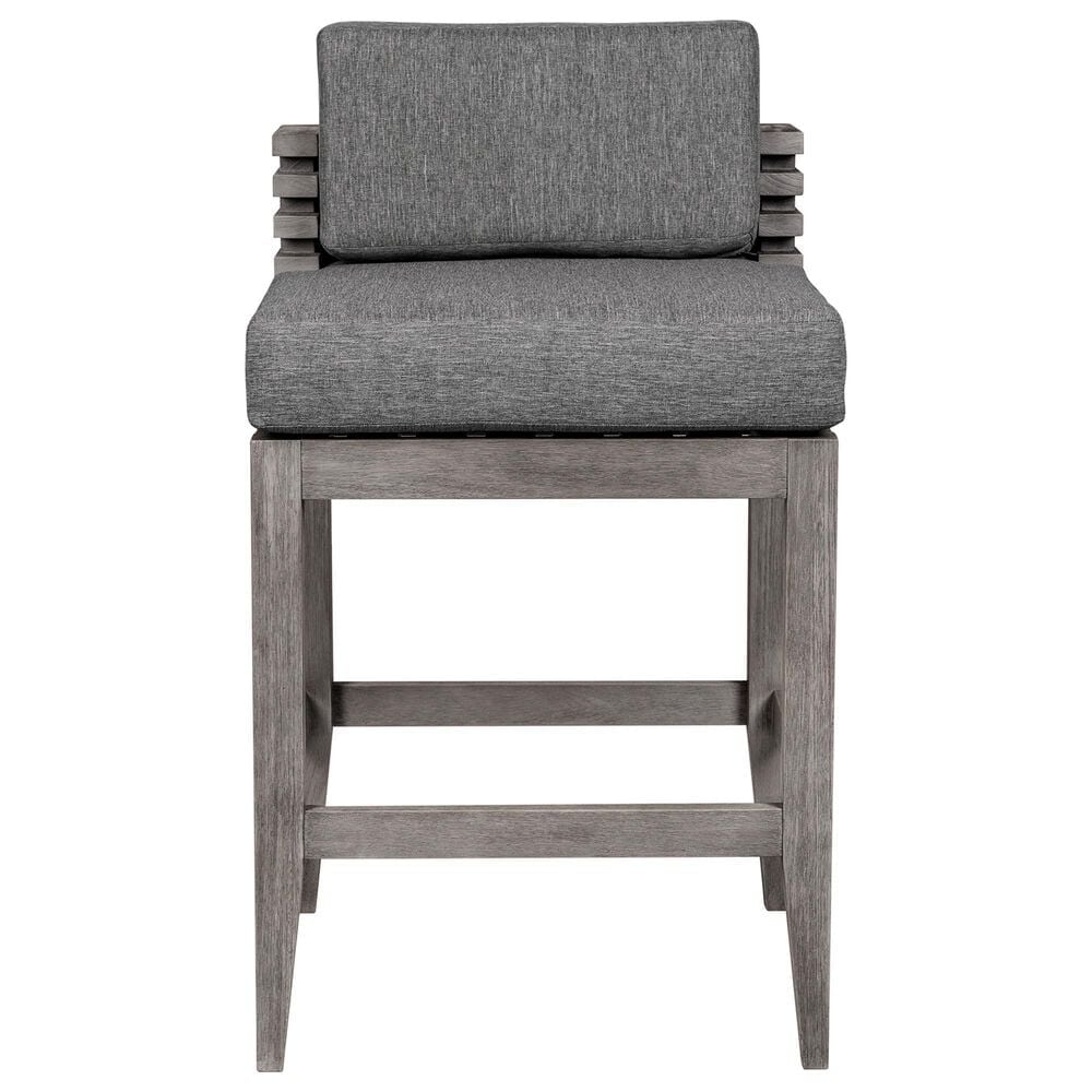 Armen Living Vivid Patio Counter Height Bar Stool in Light Gray, , large