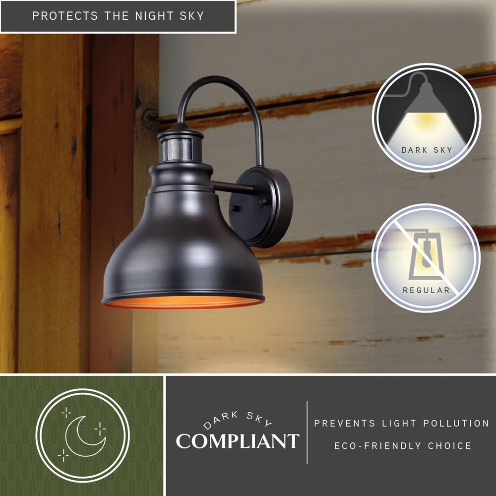 Vaxcel Delano 1-Light Outdoor Motion Sensor Wall Sconce in Oil Burnished Bronze, , large