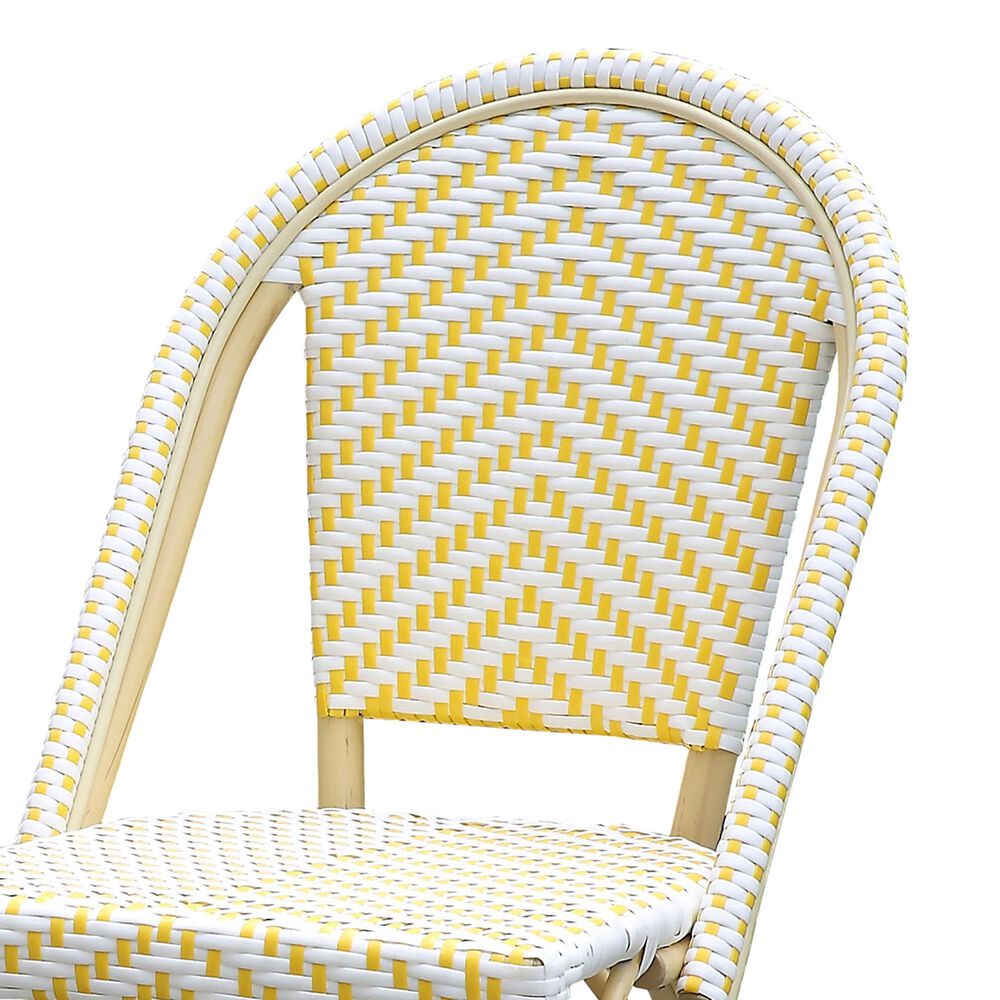 Furniture of America Toby Patio Side Chair in Yellow/White &#40;Set of 2&#41;, , large