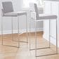 Lumisource Fuji High Back Barstool with Grey Fabric in Stainless Steel (Set of 2), , large