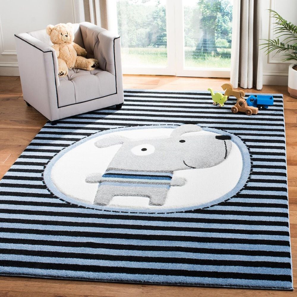 Safavieh Carousel Animals 4&#39; x 6&#39; Navy and Ivory Kids  Area Rug, , large